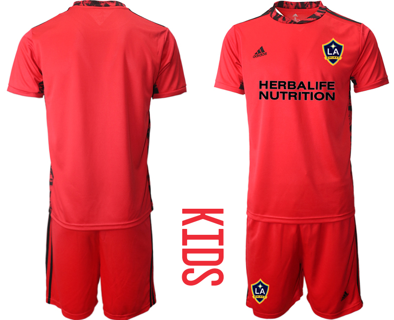 Youth 2020-2021 club Los Angeles Galaxy red goalkeeper blank Soccer Jerseys->los angeles galaxy jersey->Soccer Club Jersey